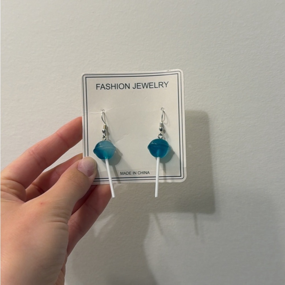 Fashion Jewelry Teal Candy Drop Earrings